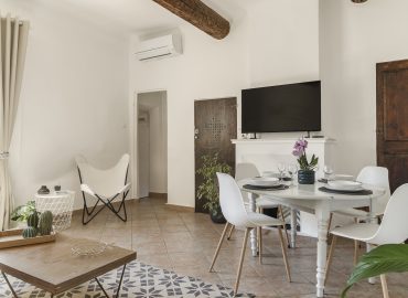 Le Pigeonnier, appartement 48m² avec terrasse au centre d'Aix-en-Provence. Charme provençal authentique, 4 voyageurs.